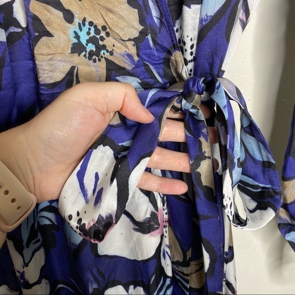 MUNTHE Hilda ruffled floral-print satin silk blend wrap dress - Picture 4 of 13